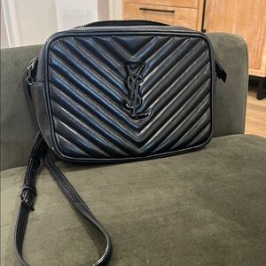 Yves Saint Laurent Chevron Black Belt Bag